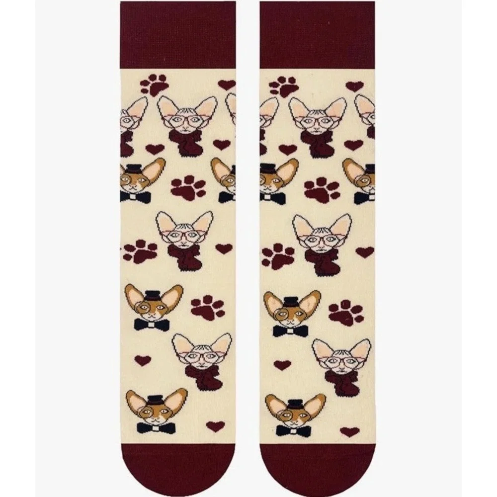 Womens Novelty Socks Cat Lovers Gift Stocking Stuffer Hairless 
